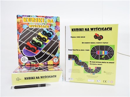 GRA KUBKI na WYŚCIGACH, planszowa, 4+