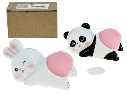 królik lub panda z pupą gniotkiem, ok. 8cm
