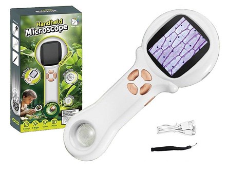 Mikroskop ręczny, światła LED, zdjęcia i nagrywan