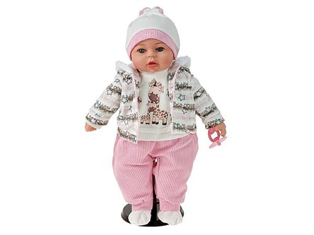 LALKA bobas 45cm z polskim głosem żyrafy różowa