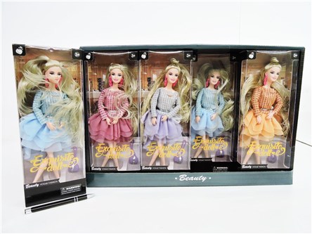 AST. LALKA x 8, 28 cm, spódniczka, kart.,  displ.