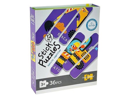 *UKŁADANKA 36el., paski, POJAZDY, 25,5x20,5x5,5 cm