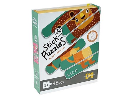 *UKŁADANKA 36 el.,paski, ZWIERZĘTA, 25,5x20,5x5 cm