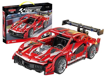 KLOCKI 488 el. model auta 1:18 czerwony