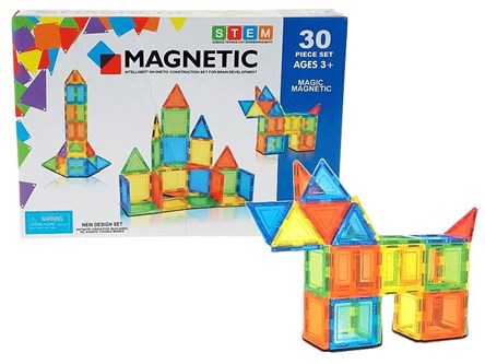 KLOCKI magnetyczne 30 el., 34x24,5x6cm