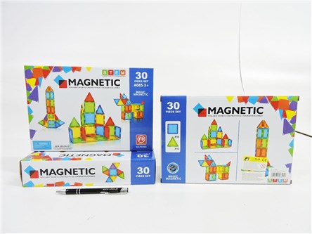 KLOCKI magnetyczne 30 el., 34x24,5x6cm