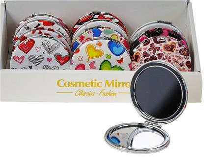 *AST. LUSTERKO x 12 dwustronne śred.7cm, serduszka