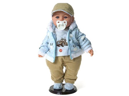 LALKA bobas 45cm, z polskim dź. nieb.. auto