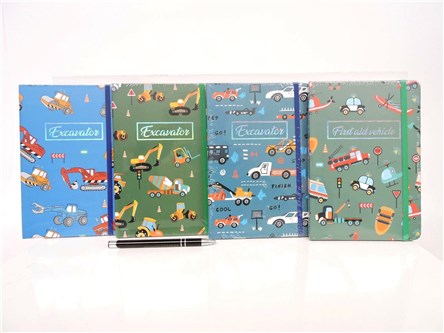 AST. NOTES, A5, 21x14 cm, auta budowlane, 4 wz.