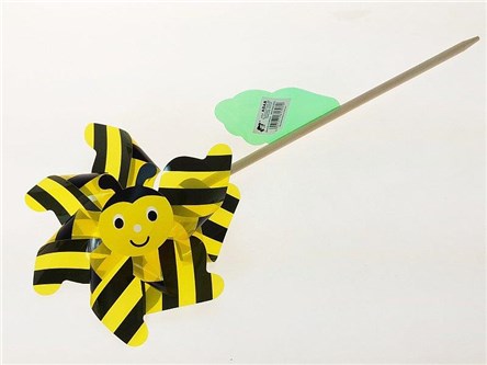 Wiatraczek śred.21cm, z drewnanym trzonkiem dł.40c