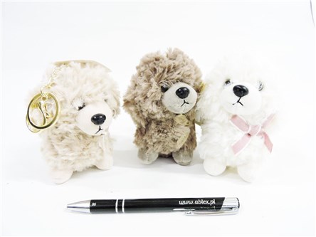 AST. BRELOK, pluszowy piesek, 3 kol.