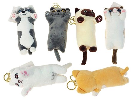 BRELOK piesek, kotek pluszowy, dł. z ogonem 18 cm