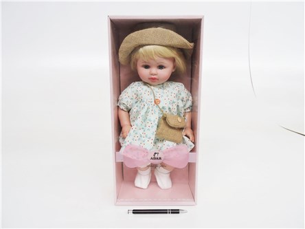 *LALKA dźw., 40 cm, w kapeluszu,    kart.