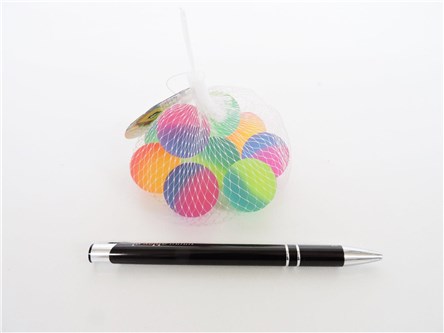 PIŁKA KAUCZUK.tęcz., dwukol 32 mm,  kpl. 10 szt.