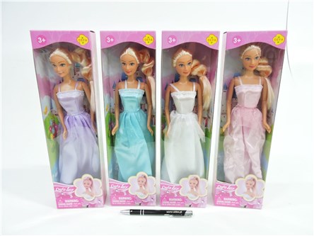 AST. LALKA w sukni, blond warkocz, 4 wz.,    kart.