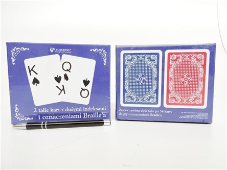 *Karty z dużymi indeksami i znakami Braille'a