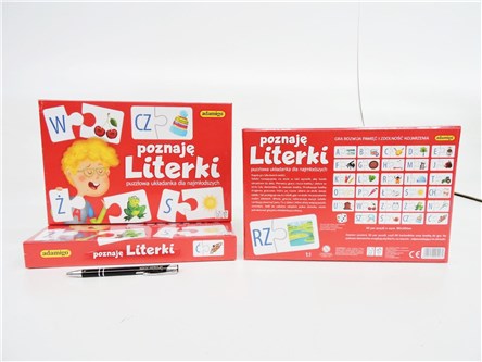 GRA POZNAJĘ LITERKI, układ. puzzlowa, 3+