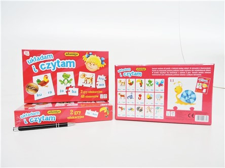 GRA UKŁADAM I CZYTAM puzzlowa, układ. edukacyj. 4+