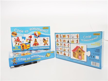 GRA CZYJE TO MIESZKANKO, puzzle eduka. 3+