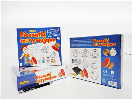 PIECZĄTKI MOTYWUJĄCE, 6 stempli drew.z ocenami, 3+