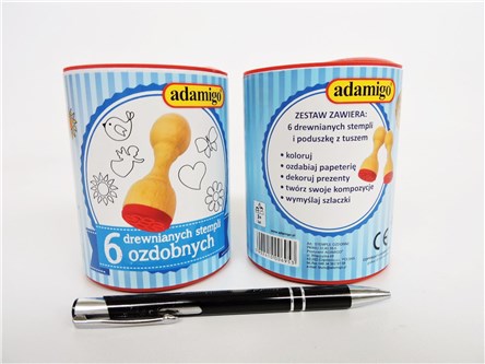 STEMPLE OZDOBNE, drewno, puszka, 3+