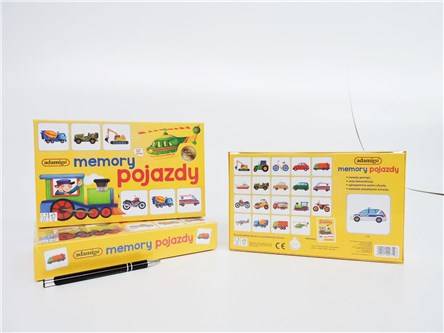 GRA MEMORY, mini, pojazdy, pamięciowa, 3+