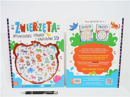 KSIĄŻ. Zadania z naklejkami 3D, ZWIERZĘTA