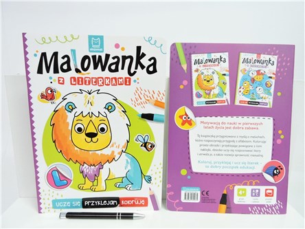 KSIĄŻ. Malowanka z literkami, uczę się, przyklejam