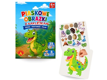 ZESTAW KREATYWNY PIASKOWE OBRAZKI dinozaury