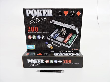 *POKER DELUXE, 200 żetonów, zest.