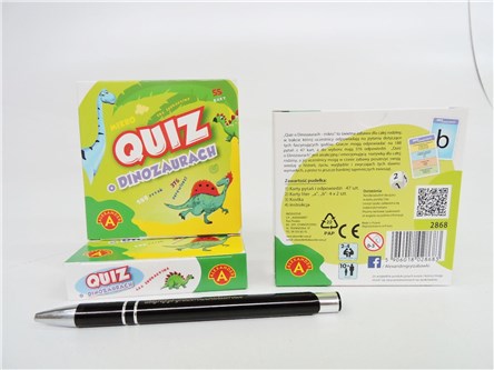 GRA QUIZ O DINOZAURACH, kieszonkowa, edu.