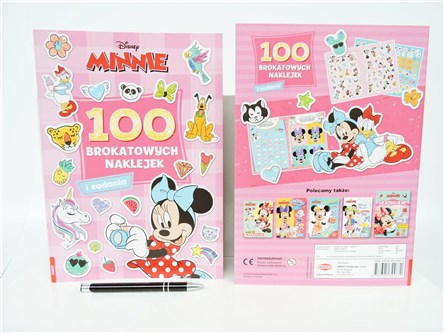 KISĄŻ. MINNIE. 100 brokatowych naklej.