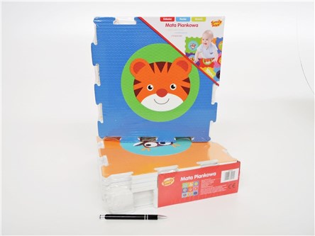 *MATA piankowa PUZZLE, 9 el, zwierz., 30x30cm