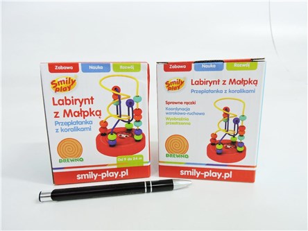 SMILY LABIRYNT z małpką, drew., przepla 9m+, kart