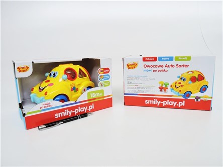 *SMILY AUTO sorter, plast, z muzyką, 18m+