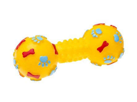 Hantel piszczący 14,3 cm. 4 kol. dla psa