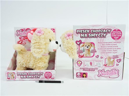 Piesek chodzący na smyczy Natalia