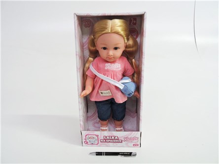 LALKA NATALIA funkcyjna, 36 cm, róż tunika,  kart.