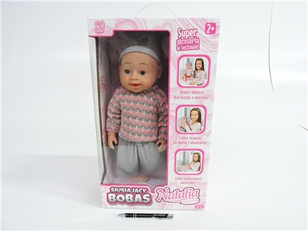 *BOBAS NATALIA, lalka w sweterku, siusiająca,43 cm