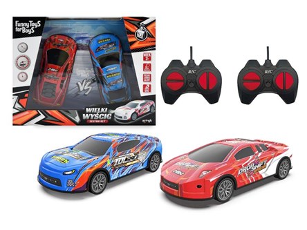 Zestaw 2 aut zdalnie sterowanych niebieski czerown