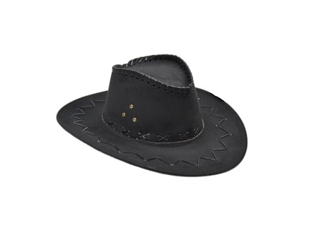 KAPELUSZ KOWBOJA, welurowy, czarny