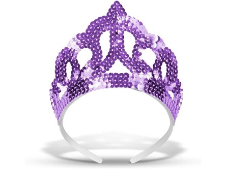 TIARA, cekinowa, fioletowa, 11x13x8,5 cm