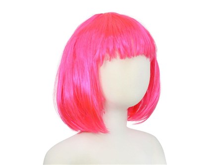 PERUKA BOB, różowa, 25 cm