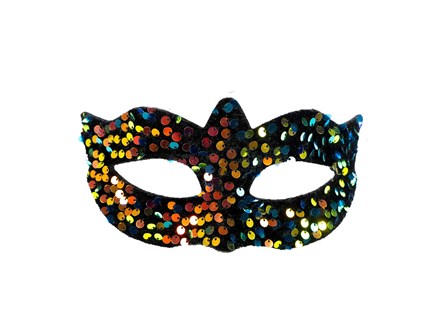 MASKA WENECKA, z cekinami - jasna