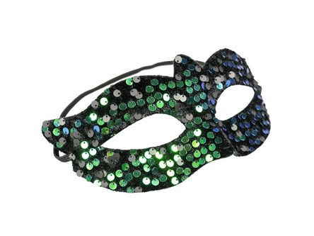 MASKA WENECKA, z cekinami - ciemna, 24x5 cm