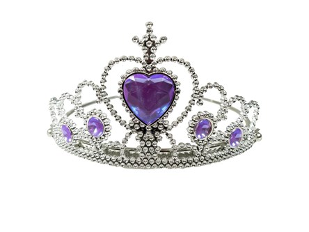 TIARA z kryształkami, fioletowa, 18,5x15 cm