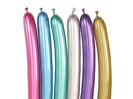 BALONY do modelowania, efekt chromu, 10 szt.