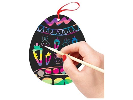 PISANKI x 3 zawieszki - zdrapki, 11 cm,     fol.