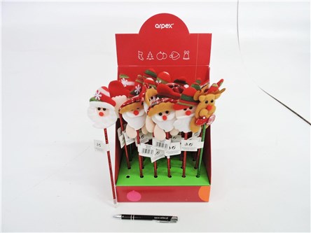 AST. DŁUGOPIS x 24 świąteczny, 19 cm, 6 wz., displ