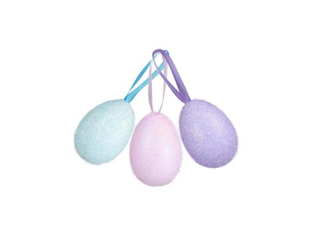 BROKATOWE jajka flokowane, 3 szt.,   fol.